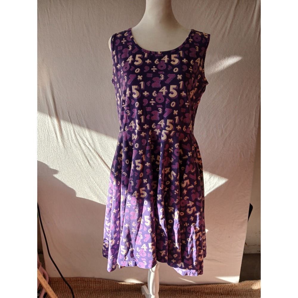 Svaha medium dress organic cotton teacher fit flare pockets math modest
